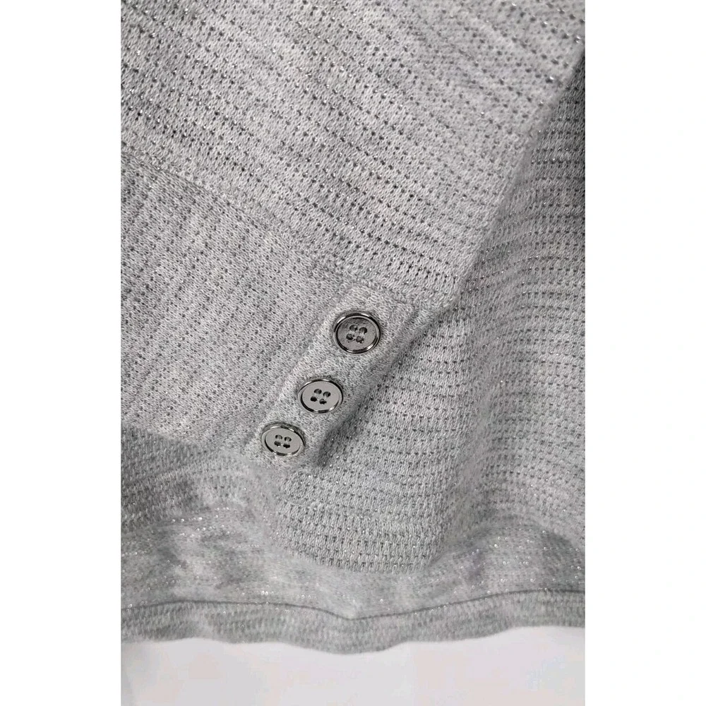 Talbots Women's Petite Gray Sparkle Soft Top Shirt  Knit Sweater L Petite‎ 386